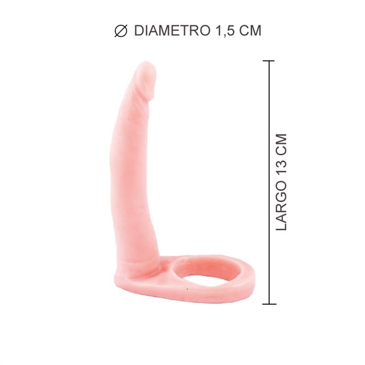 Anillo Doble Penetración Hot Finger Largo | RealSkin Dedo Anal 13cm