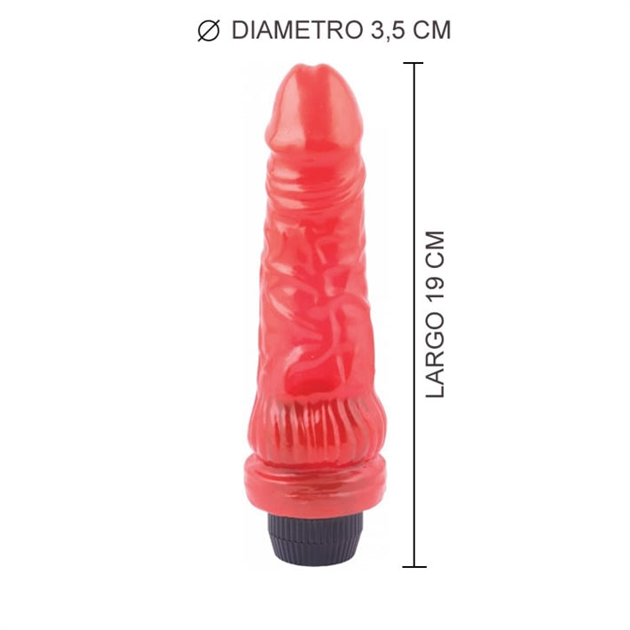 Vibrador Realista Americano Jr Rojo | Consolador 19cm