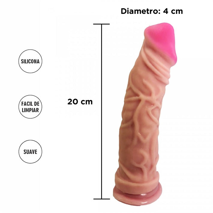 Dildo Realista Americano con Ventosa | Consolador RealSkin 20cm