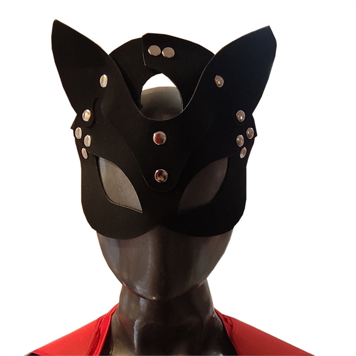 Antifaz de Gatita Sexy | Máscara de Eco Cuero para Juego de Roles