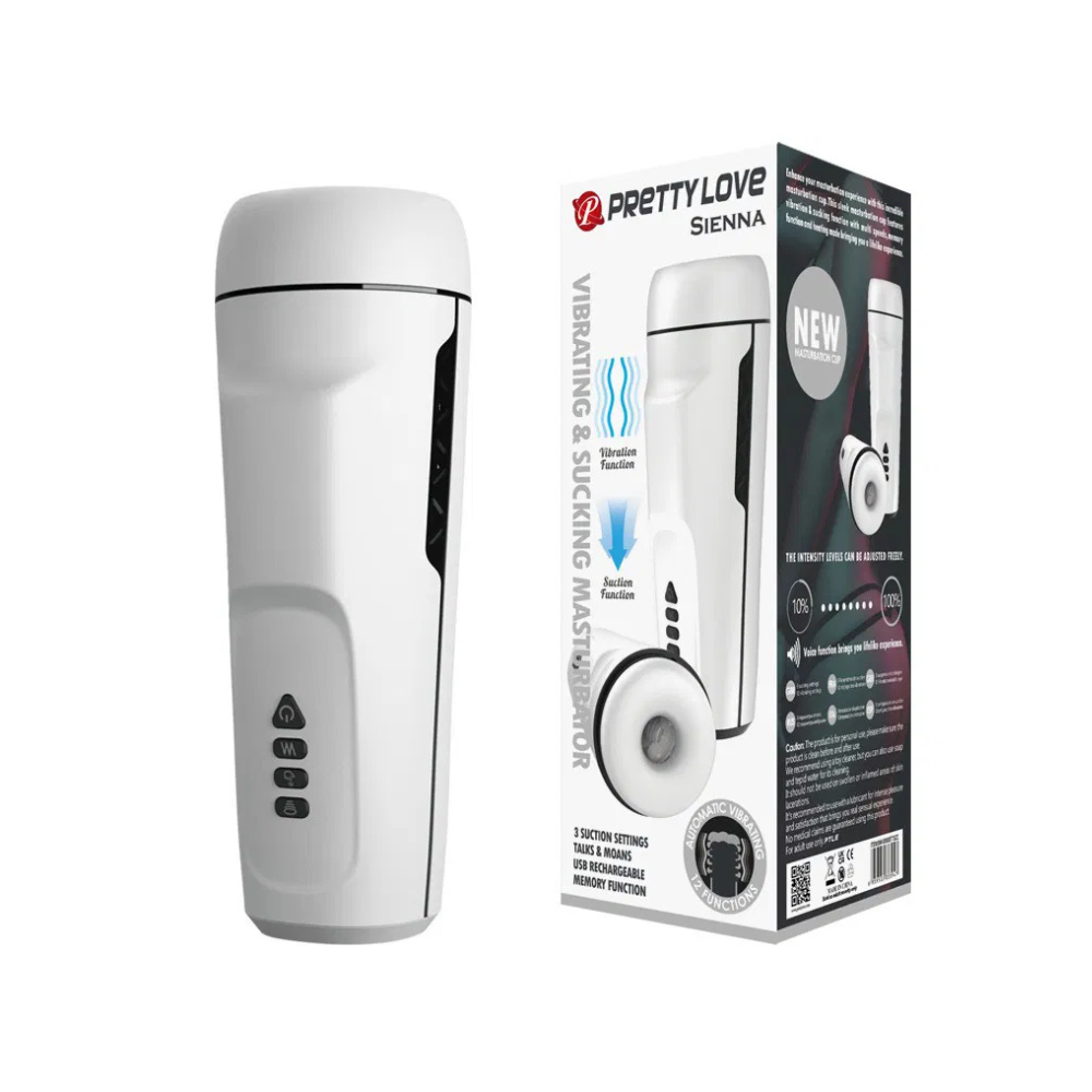 Pretty Love Sienna – Masturbador con Vibración, Succión y Gemidos