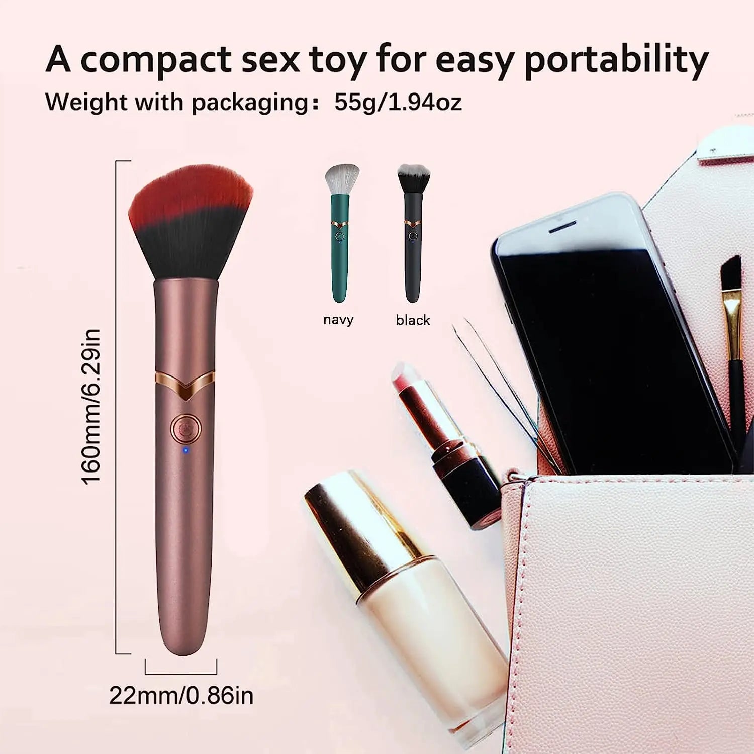 Vibrador Brocha de Maquillaje – Discreto y Recargable