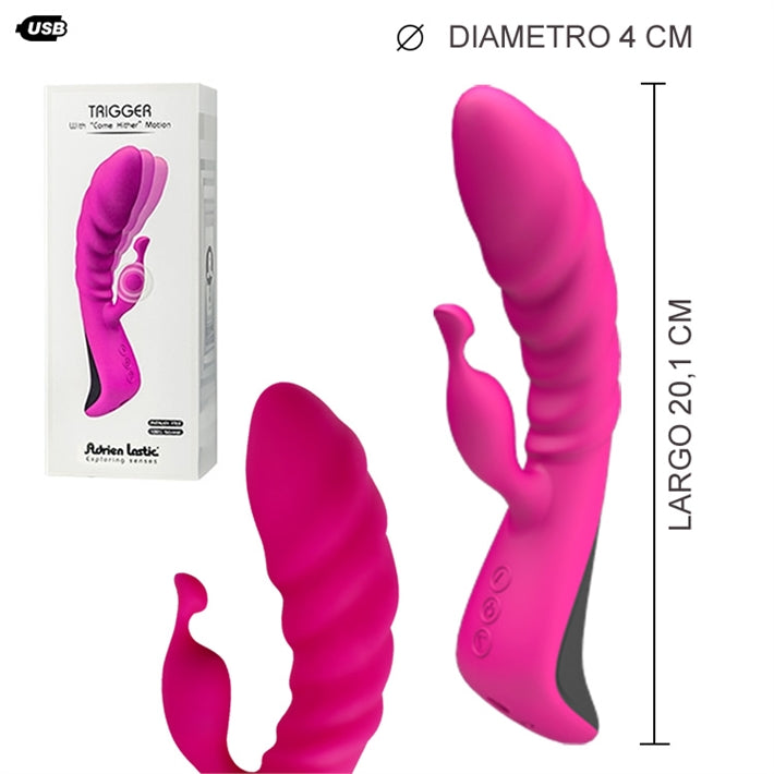 Vibrador con Triple Motor Trigger | 14 Modos de Vibración + Movimiento