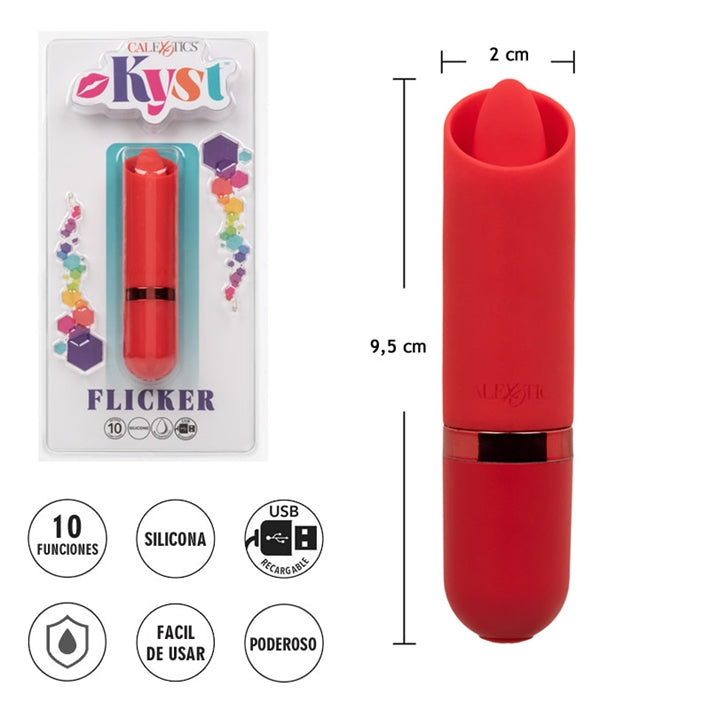 Bala Vibradora con Lengua Kyst Flicker | Estimulador de Clítoris USB