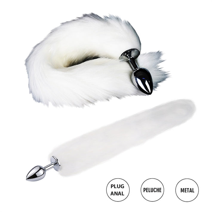 Plug Anal de Acero con Cola de Zorro | Juguete para Juego de Rol