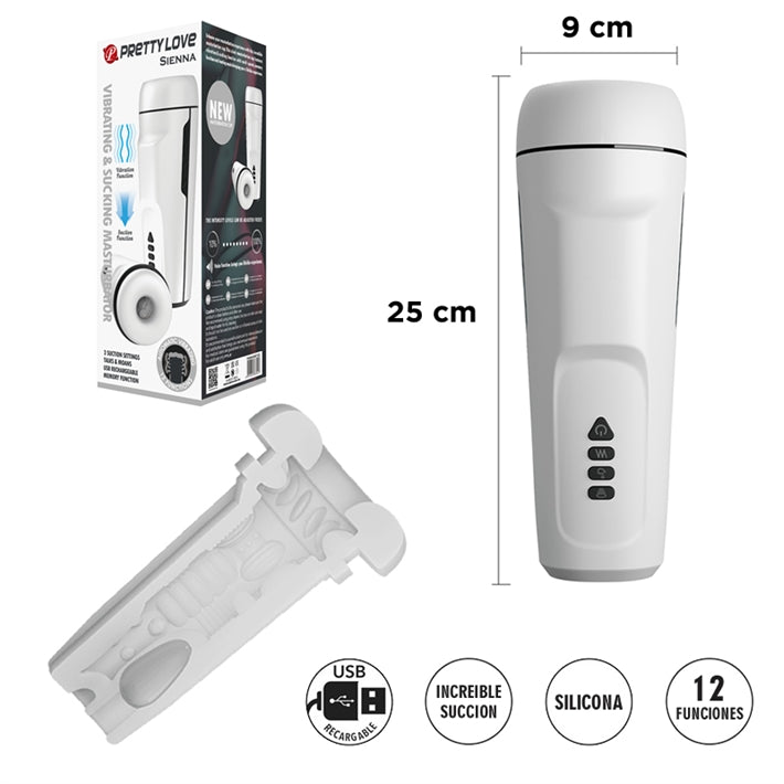 Pretty Love Sienna – Masturbador con Vibración, Succión y Gemidos