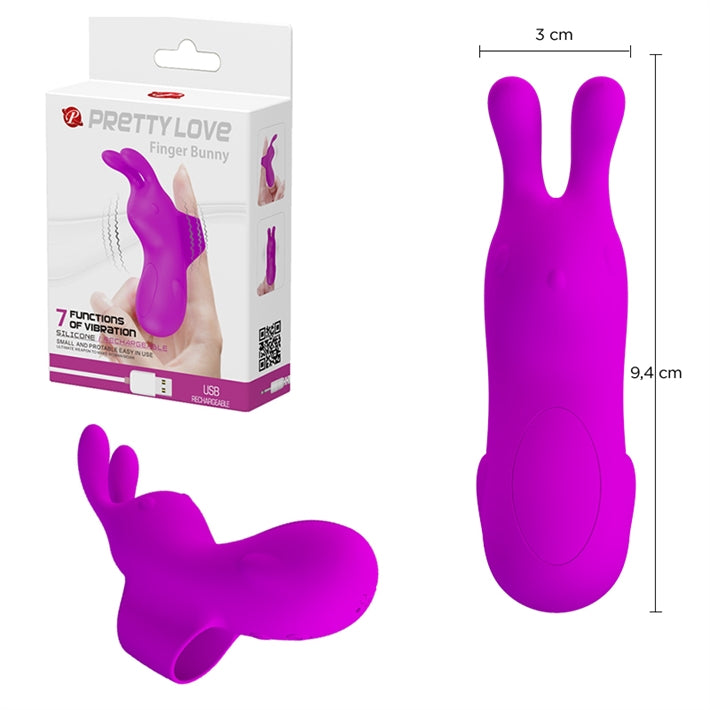 Vibrador de Dedo Conejito | 7 Funciones USB para Clítoris