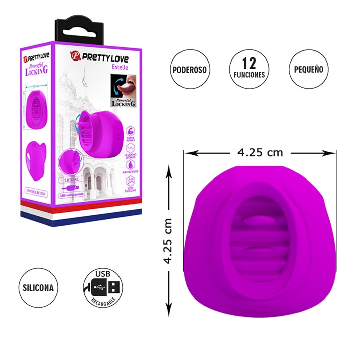 Vibrador con Forma de Lengua Estelle | 12 Funciones para Placer Oral