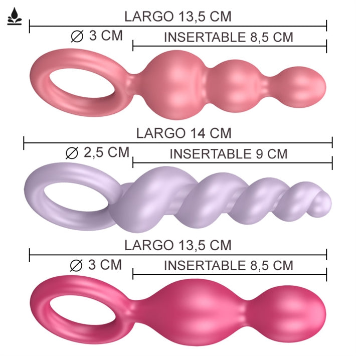 Kit de Entrenamiento Anal para Principiantes | Set de 3 Plugs Satisfyer
