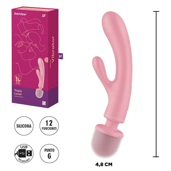Satisfyer Triple Lover 2 en 1 – Conejito + Masajeador