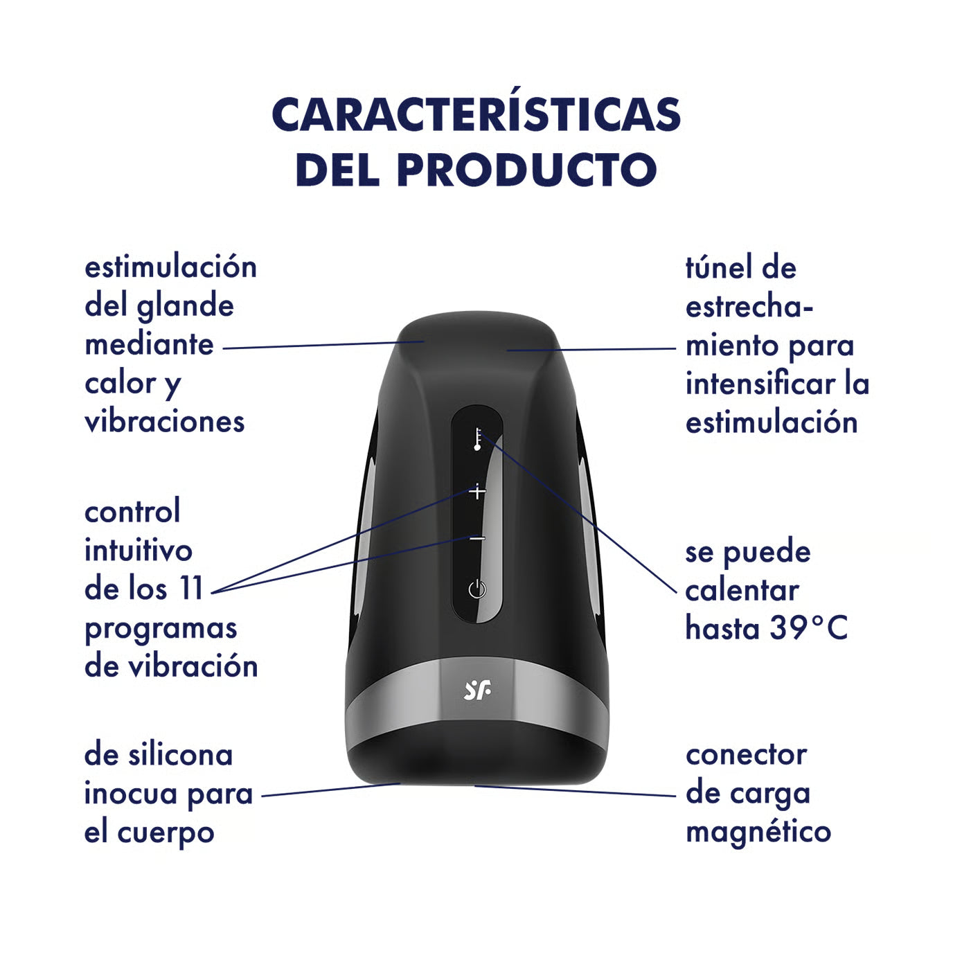 Satisfyer Men Heat Vibration – Masturbador con Calor y 70 Modos