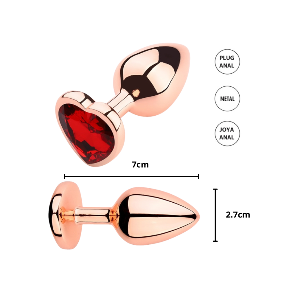 Joya Anal Corazón Gold Rose | Plug Metálico Pequeño