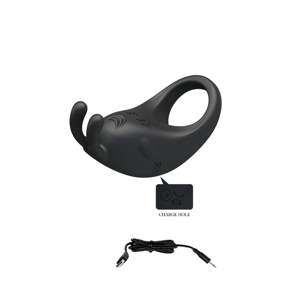 Anillo Vibrador Conejo Noir Bunny | 7 Funciones USB para Parejas