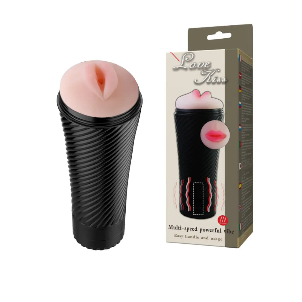 Masturbador Oral Realista con Vibración | Boca Cyber Skin