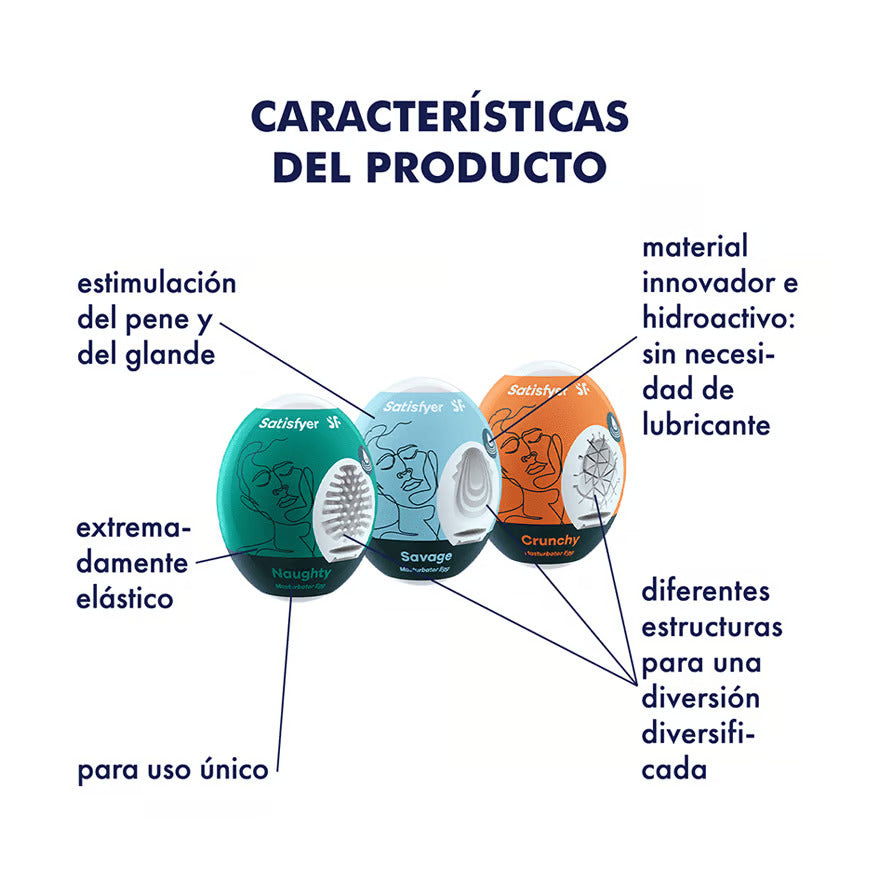 Set de 3 Huevos Masturbadores Satisfyer