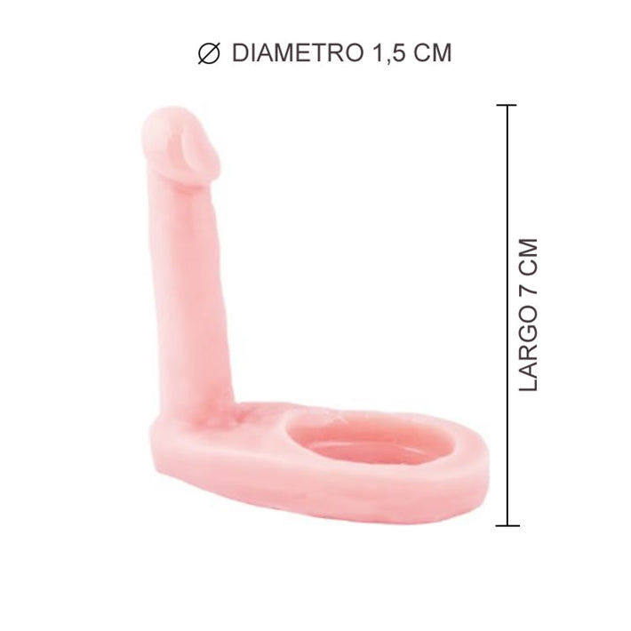 Anillo Doble Penetración Hot Finger | RealSkin Dedo Anal 7cm