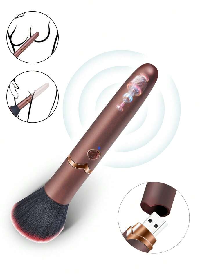 Vibrador Brocha de Maquillaje – Discreto y Recargable