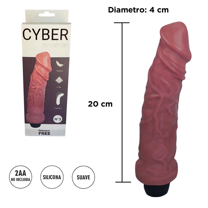 Dildo Vibrador Realista Americano | 20cm Cyber Skin Mulato
