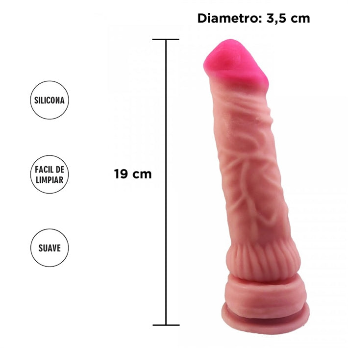 Dildo Americano Jr RealSkin | Progresivo con Sopapa y Apto Arnés