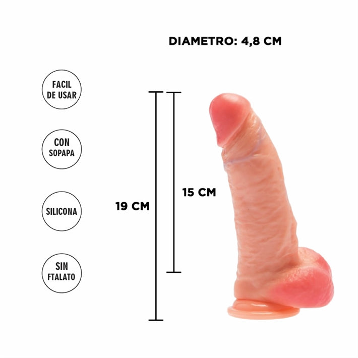 Dildo Aiden Shaw RealSkin | Consolador con Testículos y Ventosa