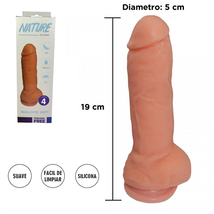 Dildo Realista con Ventosa Kris Lord | Consolador Símil Piel 19cm