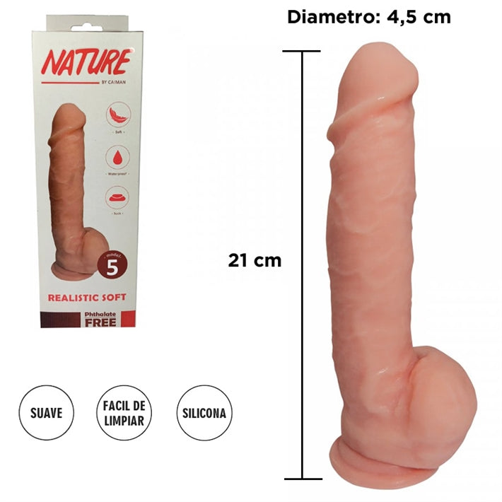 Dildo Realista con Ventosa Tom Chase | Consolador Símil Piel 21cm