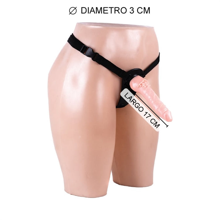 Arnés para Principiantes con Dildo Cliterific | Strap-On RealSkin 17cm