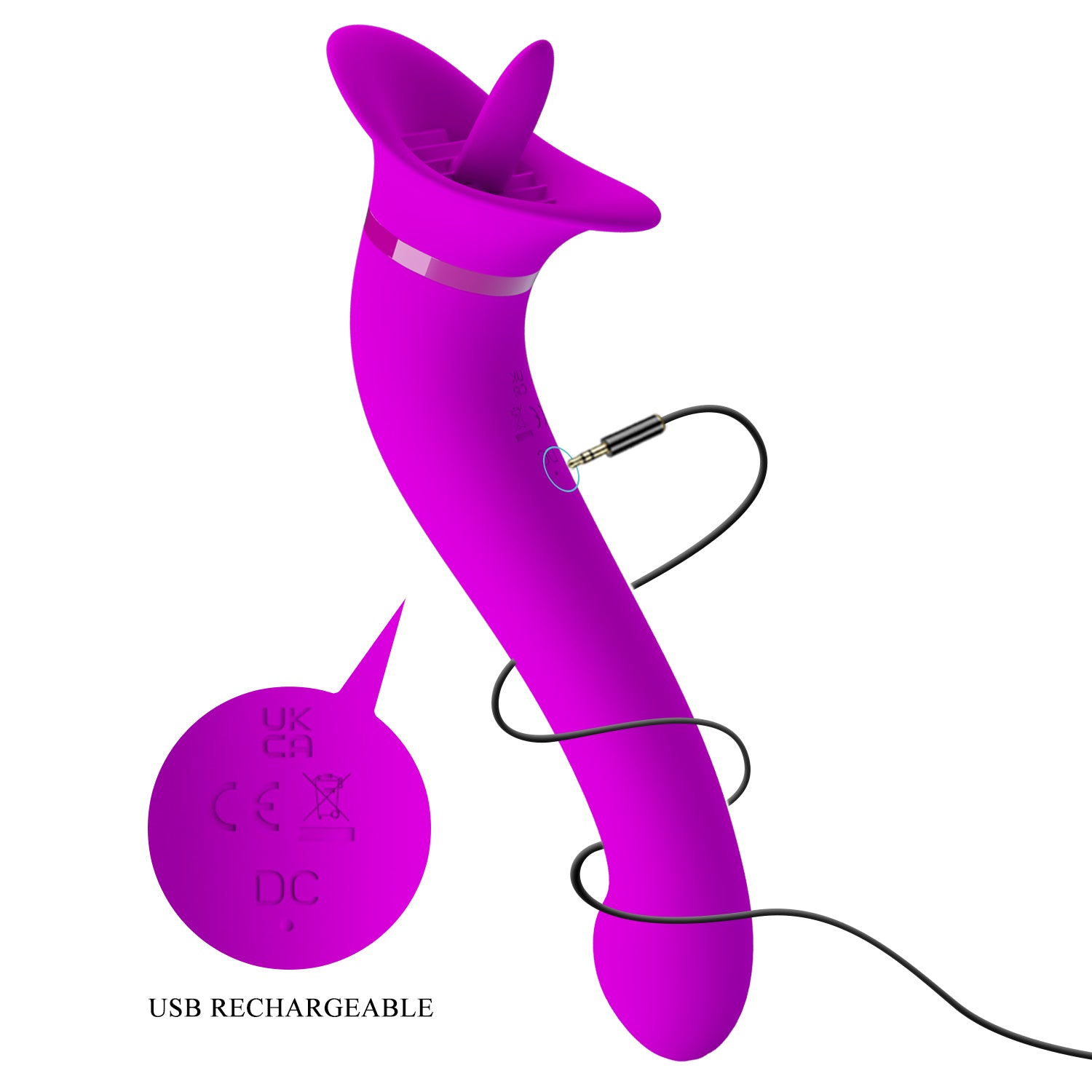 Vibrador Punto G con Lengua Faust | 12+12 Funciones USB