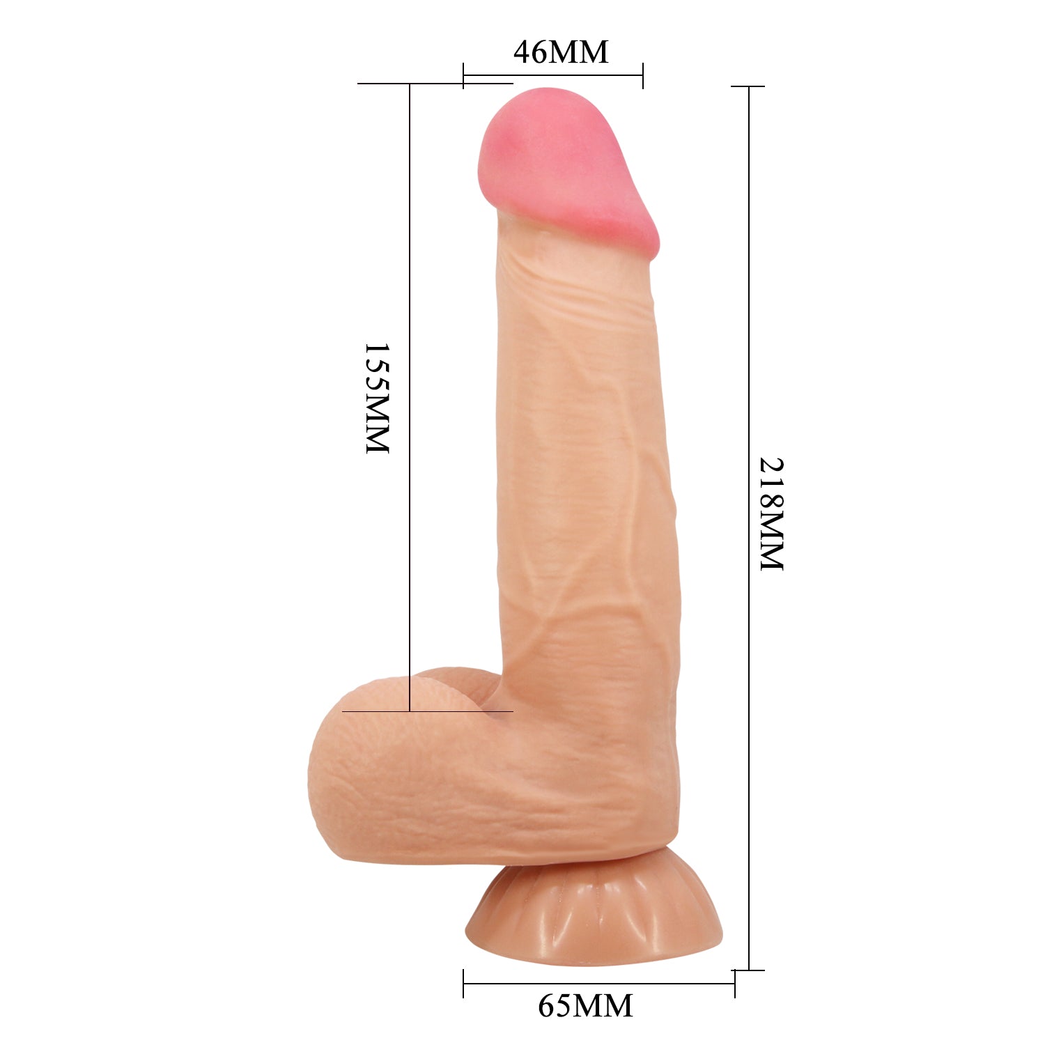 Dildo Vertebrado y Pellizcable 15.5cm x 4.6cm con Ventosa