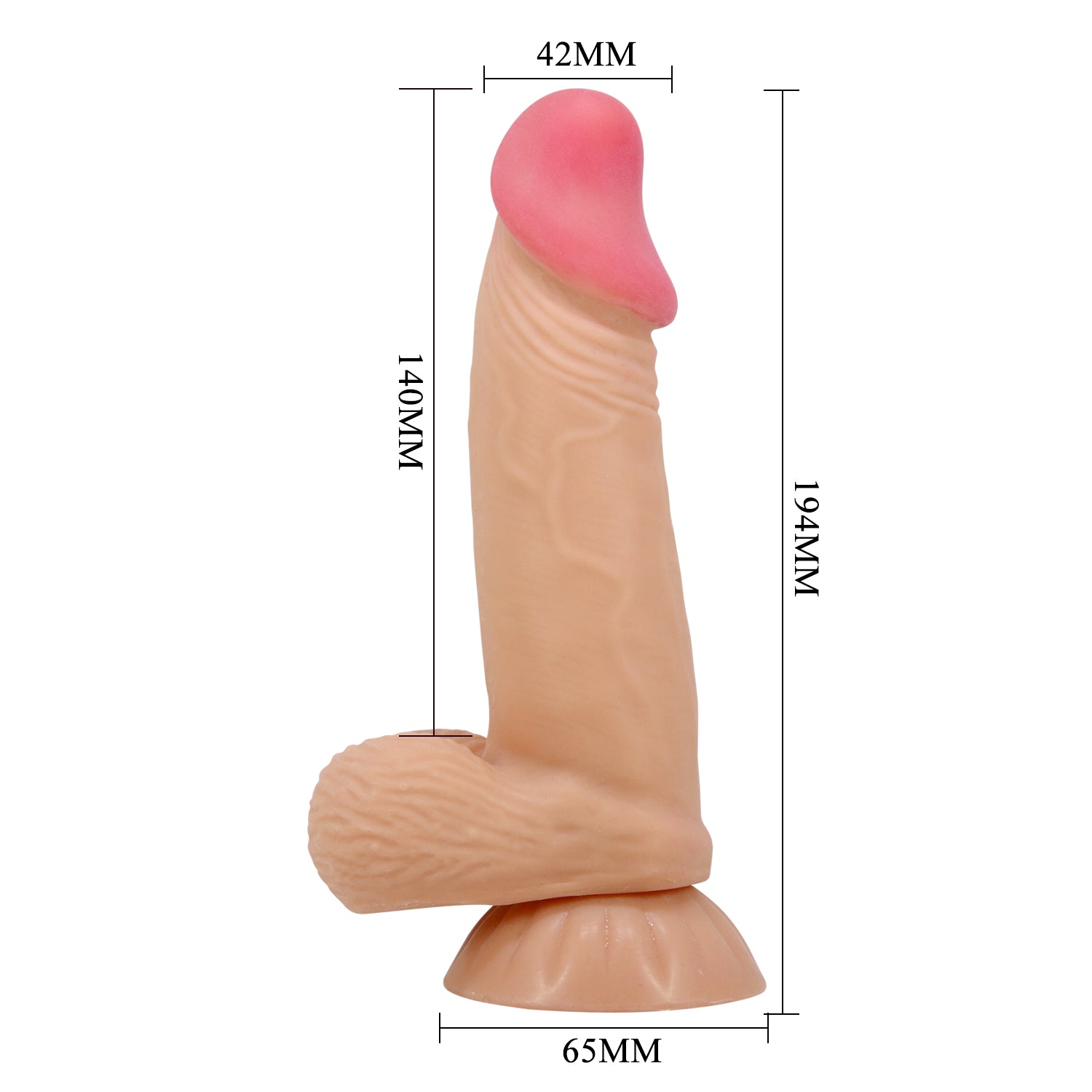 Dildo Vertebrado y Pellizcable 14cm x 4,2cm con Ventosa