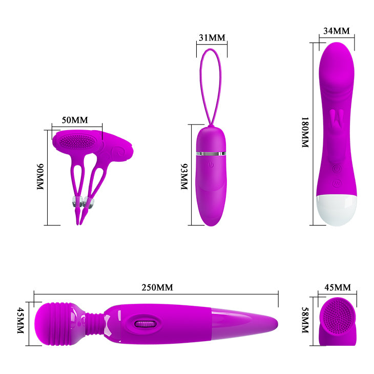 Kit de Juguetes Sexuales Purple Desire | Set de 4 Vibradores