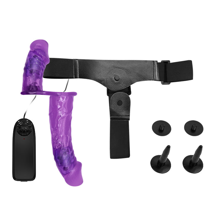 Arnés con Vibrador Doble | Strap-On para Placer Simultáneo
