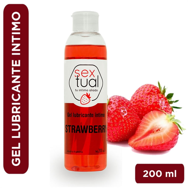 Gel Lubricante Sextual Frutilla | Base Agua Larga Duración 200ml
