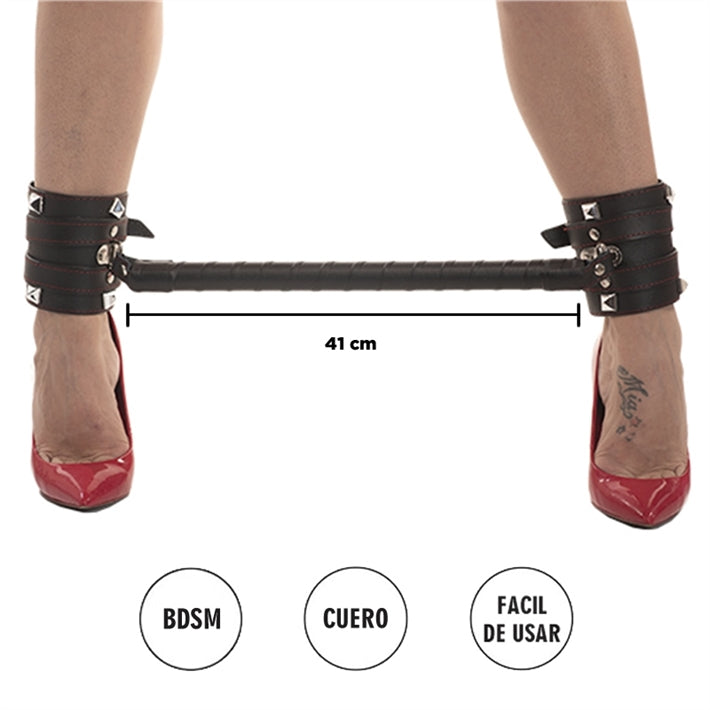 Barra Cepo Inmovilizador de Cuero | Tobillos y Muñecas Regulable