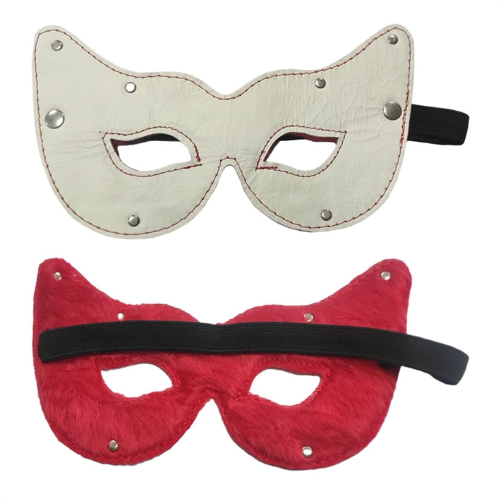 Antifaz de Gata Sexy de Cuero y Peluche | Máscara para Juego de Rol