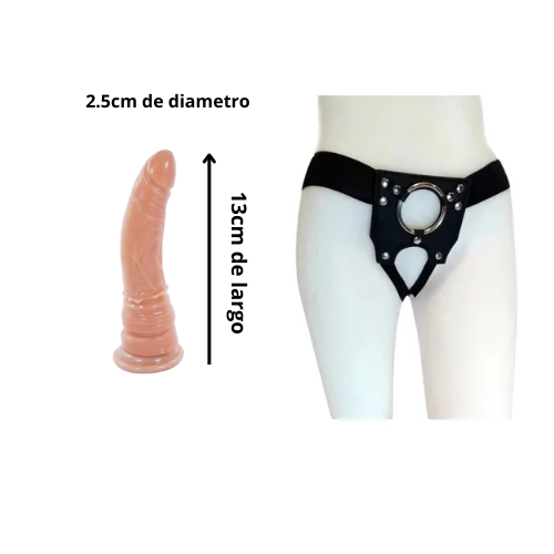 Arnés con Dildo Curvo | Strap-On para Estimular el Punto G