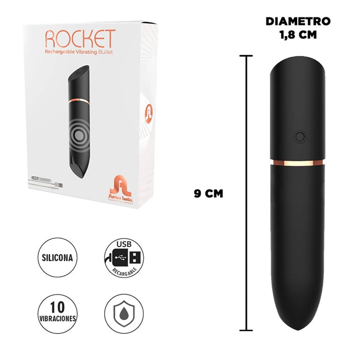 Adrien Lastic Rocket – Bala Vibradora USB – Discreta