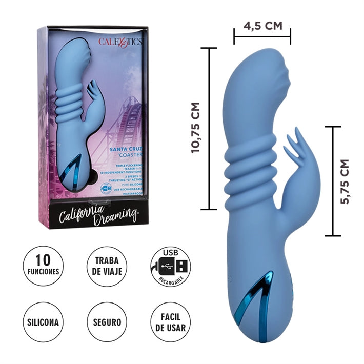 Vibrador con Movimiento Automático Santa Cruz | 10 Funciones USB
