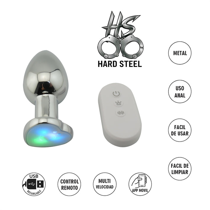 Plug Anal Corazón con Luz LED, Control Remoto y App
