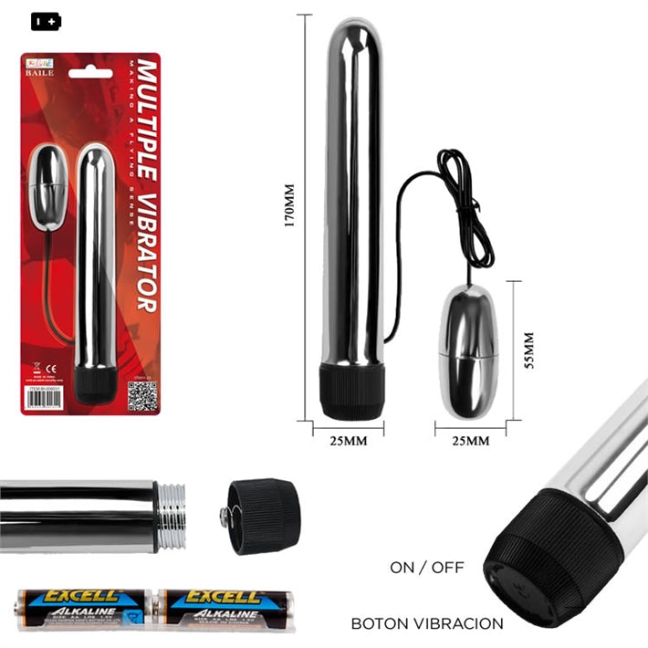 Vibrador Rígido con Bala Estimuladora | 2 Juguetes en 1