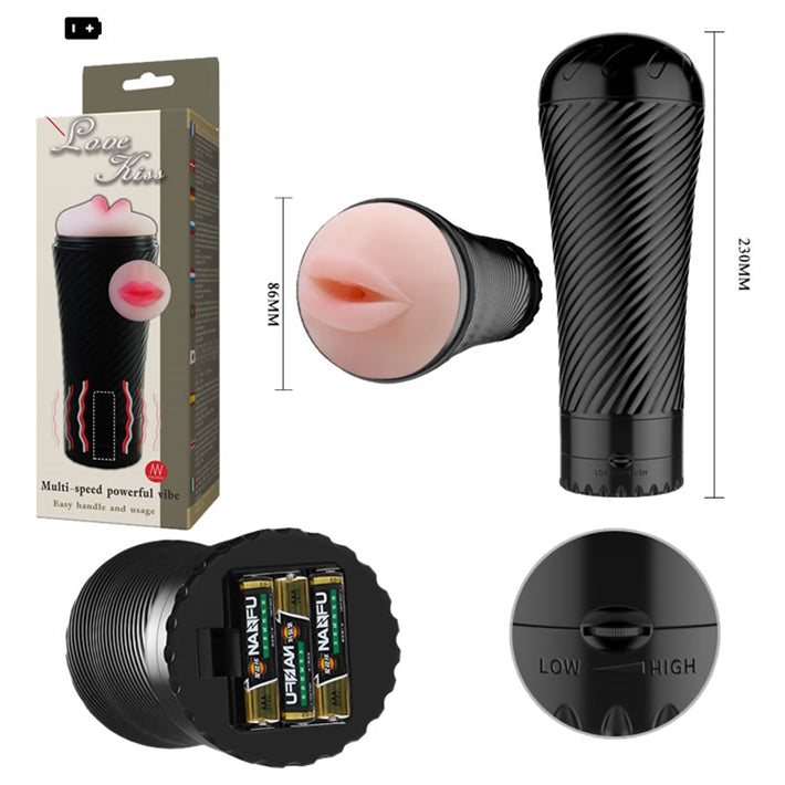 Masturbador Oral Realista con Vibración | Boca Cyber Skin