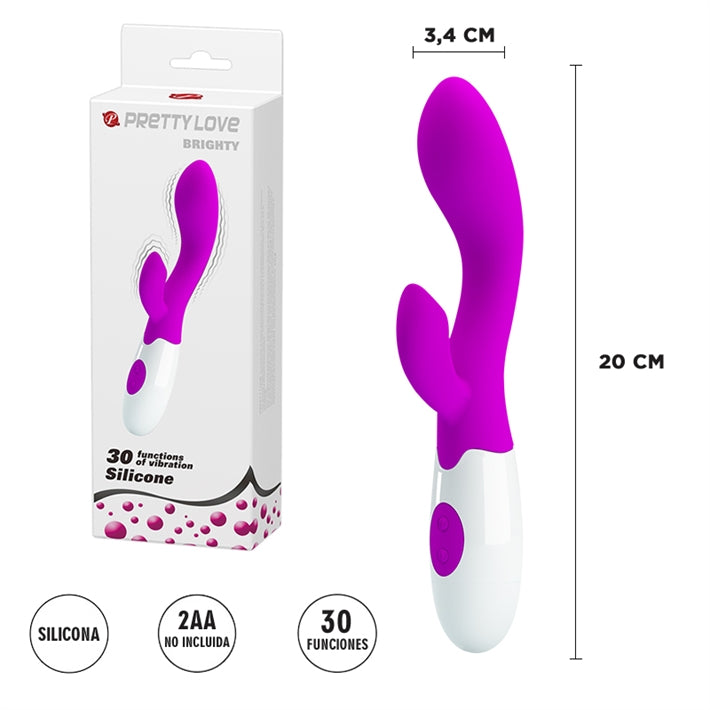 Vibrador Conejo Brighty | 30 Funciones para Orgasmos Dobles