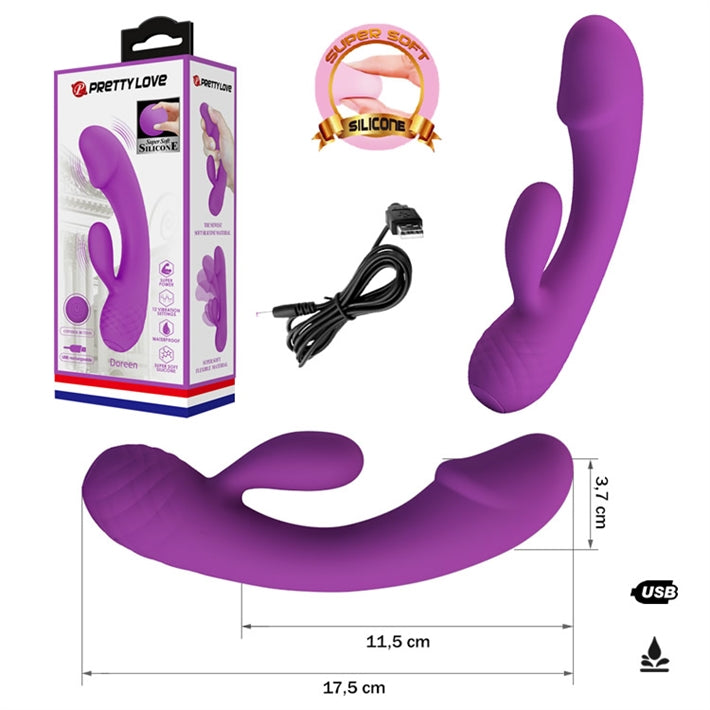 Vibrador Conejo Premium Doreen | 12 Funciones de Súper Potencia