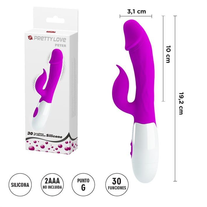 Vibrador Conejo Realista Peter | 30 Funciones para Punto G y Clítoris