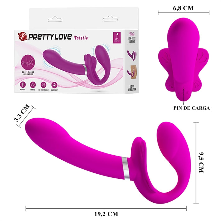 Strap-On Vibrador sin Arnés Valerie | Dildo Doble para Parejas