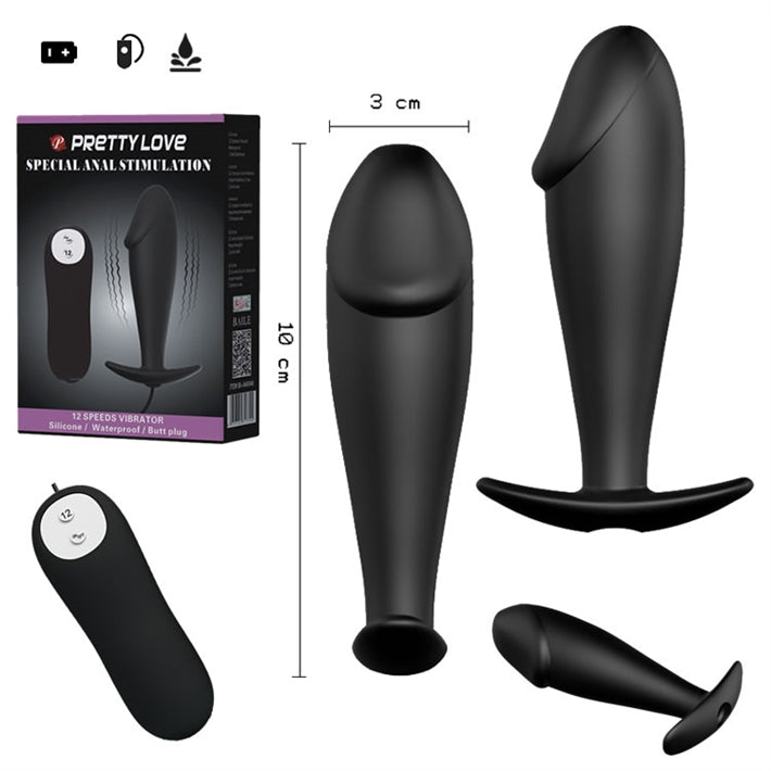 Plug Anal Vibrador con Forma de Pene | 12 Funciones y Control Remoto