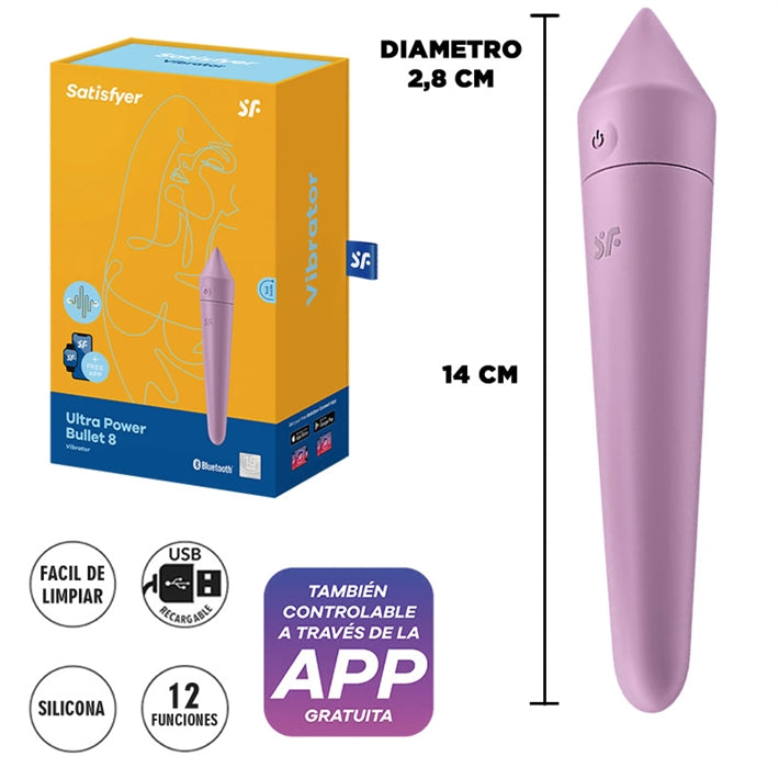 Satisfyer Ultra Power Bullet 8 | Bala Vibradora Potente con App