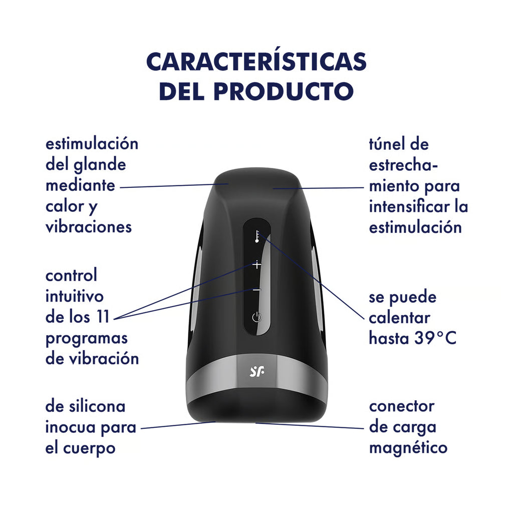 Satisfyer Men Heat Vibration – Masturbador con Calor y 70 Modos