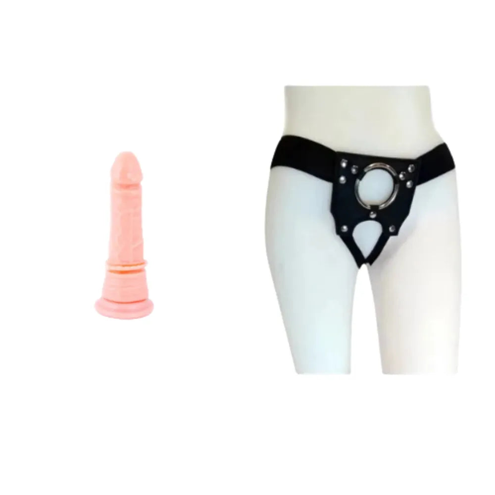 Arnés para Principiantes con Dildo Chico | Strap-On Regulable (14cm)