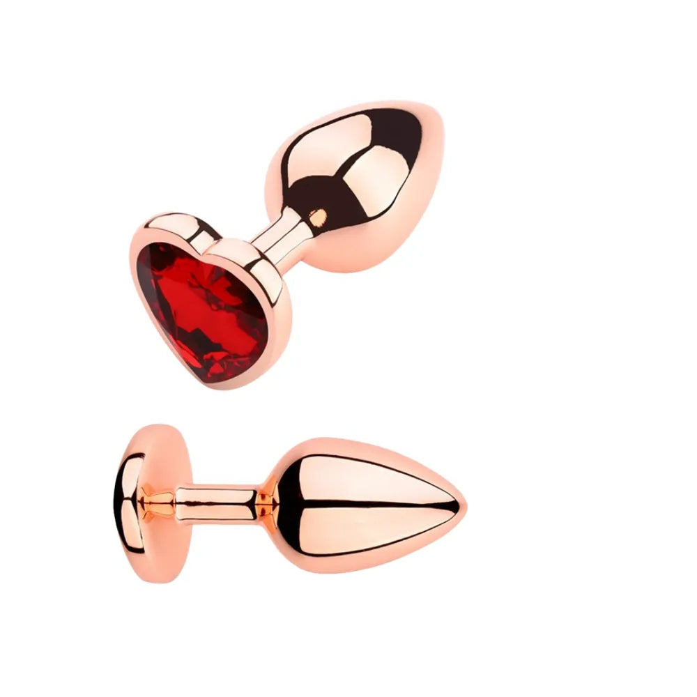 Joya Anal Corazón Gold Rose | Plug Metálico Pequeño